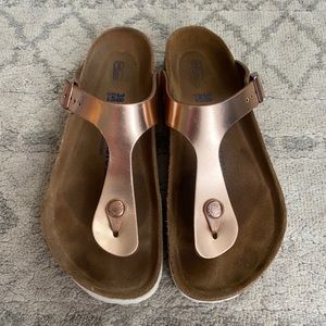 Like new size 38 rose gold birkenstocks